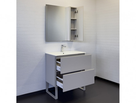 Тумба с Раковиной «Comforty» Бильбао-80, 81x85x46,5см, Серый Шелк (00-00017176CF)