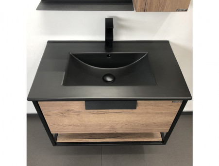 Тумба с Раковиной «Comforty» Бонн-75, 75,5x52x46,5см, Дуб Темный (00-00001936CF)