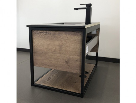 Тумба с Раковиной «Comforty» Бонн-75, 75,5x52x46,5см, Дуб Темный (00-00001936CF)