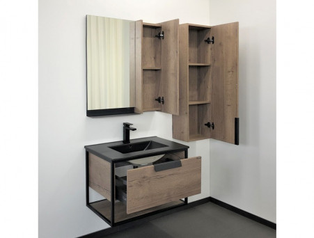 Тумба с Раковиной «Comforty» Бонн-75, 75,5x52x46,5см, Дуб Темный (00-00001936CF)
