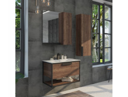 Тумба с Раковиной «Comforty» Бонн-75, 75,5x52x46,5см, Дуб Темный (00-00006487CF)