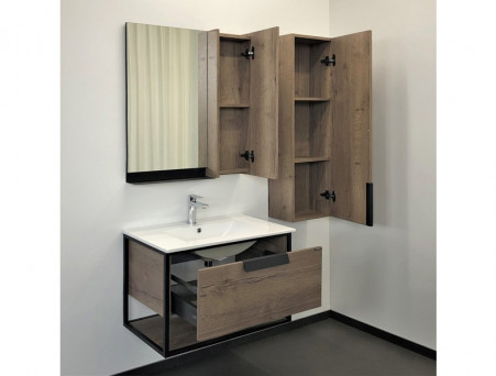 Тумба с Раковиной «Comforty» Бонн-75, 75,5x52x46,5см, Дуб Темный (00-00006487CF)