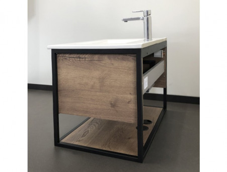 Тумба с Раковиной «Comforty» Бонн-75, 75,5x52x46,5см, Дуб Темный (00-00006487CF)