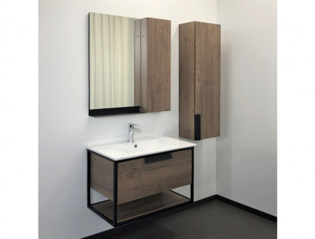 Тумба с Раковиной «Comforty» Бонн-75, 75,5x52x46,5см, Дуб Темный (00-00006487CF)