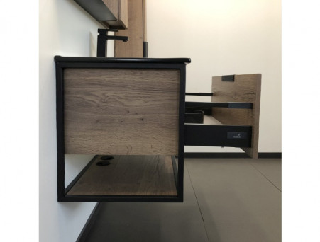 Тумба с Раковиной «Comforty» Бонн-90, 91x52x46,5см, Дуб Темный (00-00001937CF)