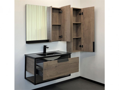 Тумба с Раковиной «Comforty» Бонн-90, 91x52x46,5см, Дуб Темный (00-00001937CF)