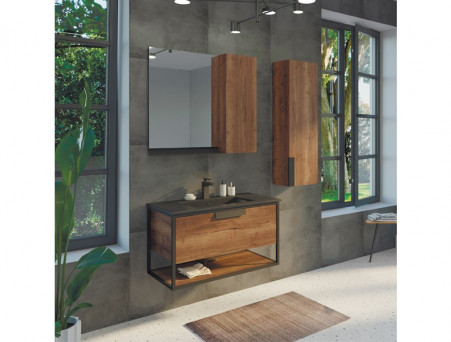 Тумба с Раковиной «Comforty» Бонн-90, 91x52x46,5см, Дуб Темный (00-00001937CF)