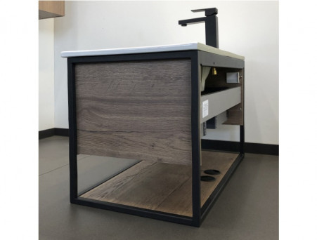 Тумба с Раковиной «Comforty» Бонн-90, 91x52x46,5см, Дуб Темный (00-00003466CF)