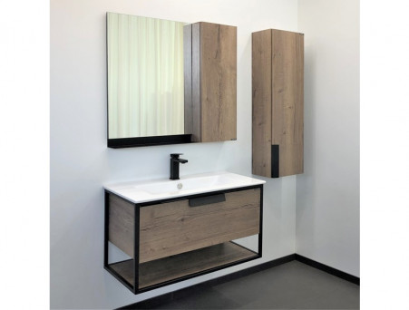 Тумба с Раковиной «Comforty» Бонн-90, 91x52x46,5см, Дуб Темный (00-00003466CF)