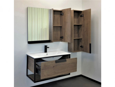 Тумба с Раковиной «Comforty» Бонн-90, 91x52x46,5см, Дуб Темный (00-00003466CF)