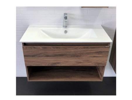 Тумба с Раковиной «Comforty» Бордо-90, 91x55,5x46,5см, Дуб Темно-Коричневый (00-00006671CF)