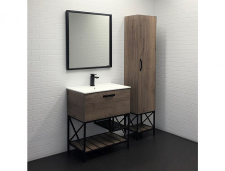 Тумба с Раковиной «Comforty» Бредфорд-75, 75,5x87x46,5см, Дуб Темный (00-00008074CF)