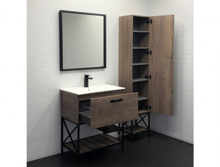 Тумба с Раковиной «Comforty» Бредфорд-75, 75,5x87x46,5см, Дуб Темный (00-00008074CF)