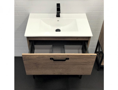 Тумба с Раковиной «Comforty» Бредфорд-75, 75,5x87x46,5см, Дуб Темный (00-00008074CF)