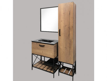 Тумба с Раковиной «Comforty» Бредфорд-75, 75,5x87x46,5см, Дуб Темный (00004149064CF)