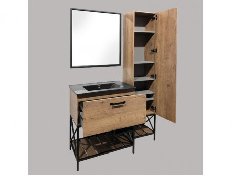 Тумба с Раковиной «Comforty» Бредфорд-75, 75,5x87x46,5см, Дуб Темный (00004149064CF)