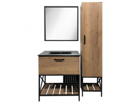 Тумба с Раковиной «Comforty» Бредфорд-75, 75,5x87x46,5см, Дуб Темный (00004149064CF)