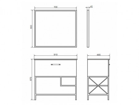 Тумба с Раковиной «Comforty» Бредфорд-90, 91x87x46,5см, Белый (00-00009955CF)