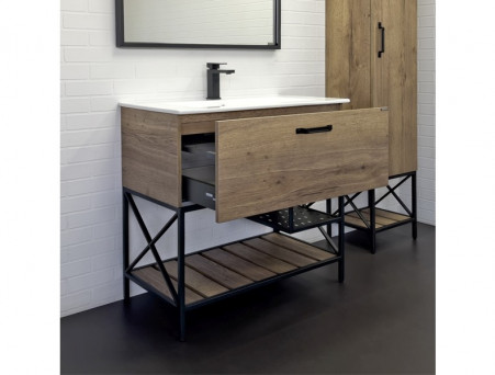 Тумба с Раковиной «Comforty» Бредфорд-90, 91x87x46,5см, Дуб Темный (00-00009403CF)