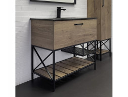 Тумба с Раковиной «Comforty» Бредфорд-90, 91x87x46,5см, Дуб Темный (00004148003CF)