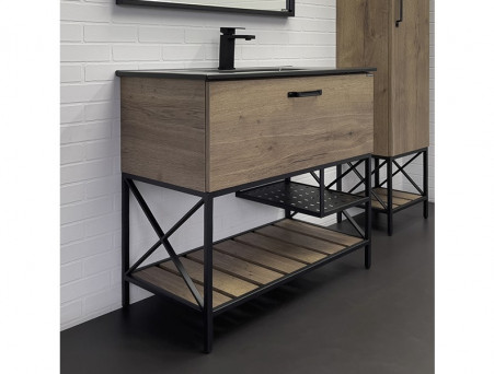 Тумба с Раковиной «Comforty» Бредфорд-90, 91x87x46,5см, Дуб Темный (00004148003CF)