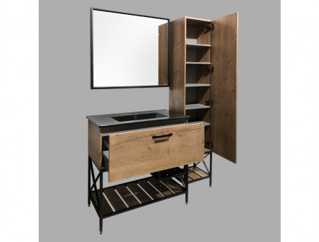 Тумба с Раковиной «Comforty» Бредфорд-90, 91x87x46,5см, Дуб Темный (00004148003CF)