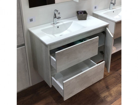 Тумба с Раковиной «Comforty» Бремен-90, 91x56x46,5см, Дуб Белый (00004142375CF)