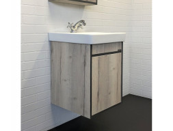 Тумба с Раковиной «Comforty» Вена-45, 45x61x45см, Дуб Дымчатый (00-00006653CF)