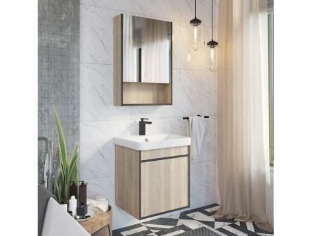 Тумба с Раковиной «Comforty» Вена-55, 55x61x45см, Дуб Дымчатый (00-00008928CF)