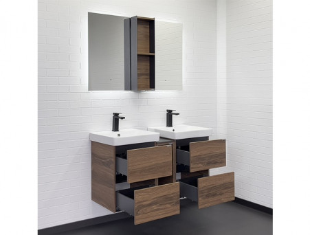 Тумба с Раковиной «Comforty» Дартфорд-110, 110x60x45см, Дуб Темно-Коричневый (00-00013690CF)