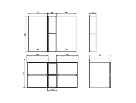 Тумба с Раковиной «Comforty» Дартфорд-110, 110x60x45см, Дуб Темно-Коричневый (00-00013690CF)