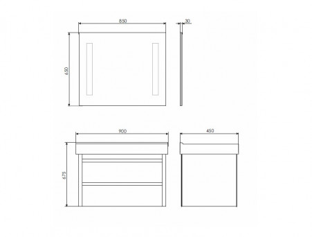Тумба с Раковиной «Comforty» Дублин-90, 90x67,5x45см, Белый (00-00005213CF)