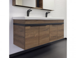 Тумба с Раковиной «Comforty» Дуэт-125, 125x60x47см, Дуб Темно-Коричневый (00-00017178CF)