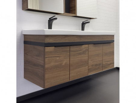 Тумба с Раковиной «Comforty» Дуэт-125, 125x60x47см, Дуб Темно-Коричневый (00-00017178CF)