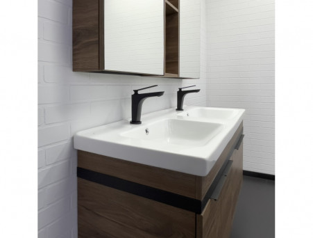 Тумба с Раковиной «Comforty» Дуэт-125, 125x60x47см, Дуб Темно-Коричневый (00-00017178CF)