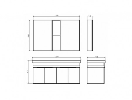 Тумба с Раковиной «Comforty» Дуэт-125, 125x60x47см, Дуб Темно-Коричневый (00-00017178CF)