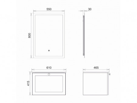 Тумба с Раковиной «Comforty» Ереван-60, 61x41,5x46,5см, Серый Шелк (00-00017879CF)