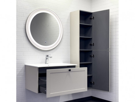 Тумба с Раковиной «Comforty» Ереван-80, 81x41,5x46,5см, Серый Шелк (00-00014864CF)