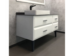 Тумба с Раковиной «Comforty» Империя-120, 120x89x52см, Белый, Графитовая Столешница (00-00013788CF)