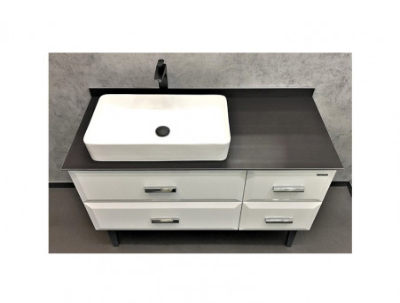 Тумба с Раковиной «Comforty» Империя-120, 120x89x52см, Белый, Графитовая Столешница (00-00013788CF)