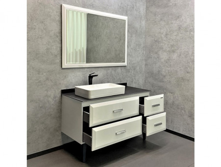 Тумба с Раковиной «Comforty» Империя-120, 120x89x52см, Белый, Графитовая Столешница (00-00013788CF)