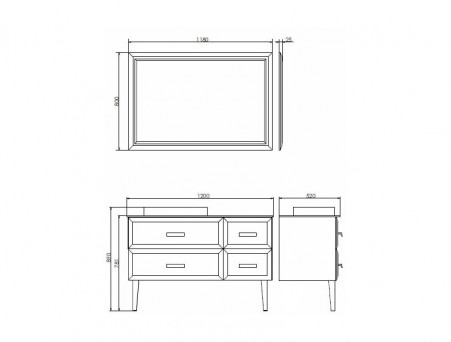 Тумба с Раковиной «Comforty» Империя-120, 120x89x52см, Белый, Графитовая Столешница (00-00013788CF)