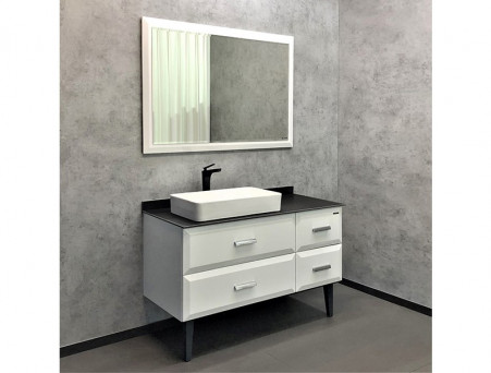 Тумба с Раковиной «Comforty» Империя-120, 120x89x52см, Белый, Графитовая Столешница (00-00013788CF)