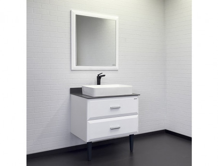 Тумба с Раковиной «Comforty» Империя-80, 80x89x52см, Белый, Графитовая Столешница (00-00014817CF)