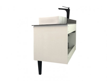 Тумба с Раковиной «Comforty» Империя-80, 80x89x52см, Белый, Графитовая Столешница (00-00014817CF)