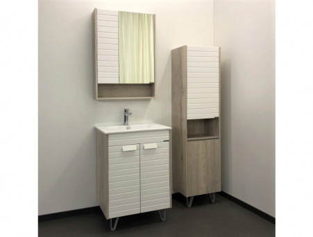 Тумба с Раковиной «Comforty» Клеон-60, 61x85,5x47см, Дуб Дымчатый (00-00002044CF)