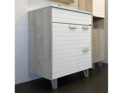 Тумба с Раковиной «Comforty» Клеон-75, 75,5x90,5x46,5см, Дуб Дымчатый (00-00004758CF)