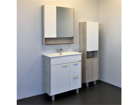 Тумба с Раковиной «Comforty» Клеон-75, 75,5x90,5x46,5см, Дуб Дымчатый (00-00004758CF)