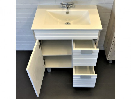 Тумба с Раковиной «Comforty» Клеон-75, 75,5x90,5x46,5см, Дуб Дымчатый (00-00004758CF)