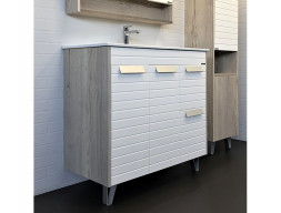 Тумба с Раковиной «Comforty» Клеон-90, 91x90x46,5см, Дуб Дымчатый (00-00004757CF)